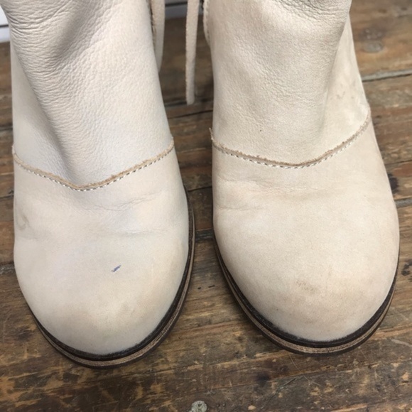 Holding Horses Buckled triad Cream Suede Booties - Picture 7 of 8